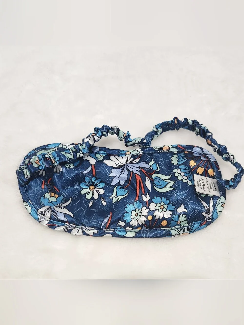 Vera Bradley Navy Blue Floral Burst Eye Mask Clear Cosmetic Bag Gift Set